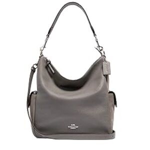 Coach Charcoal Leather Hobo Bag